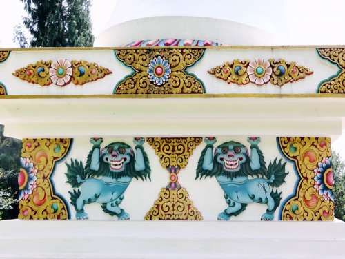 Nepal Kathmandu Temple Tibetan Ceramic Decoration