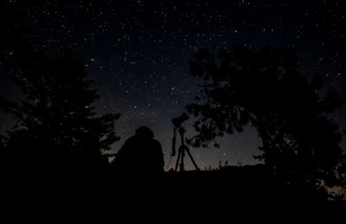 Night Star Picture Silhouette Dark Nature