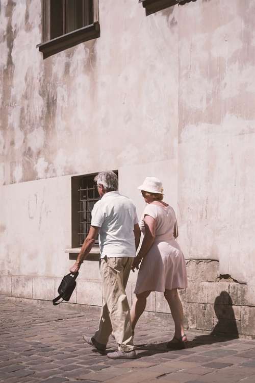 Old Couple Marriage Old Man Clearly Spacer Wall