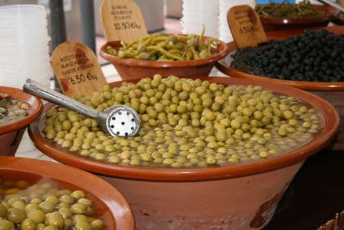 Olives Market Fresh Food Mediterranean Healthy