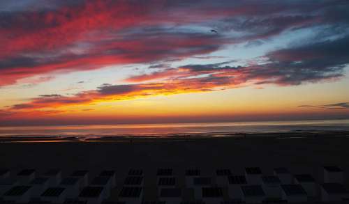 Oostende West-Vlaanderen Sunset Background Coast