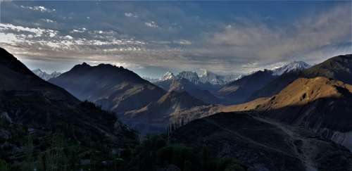 Pakistan Nature Scenery Landscape Mountain Clouds