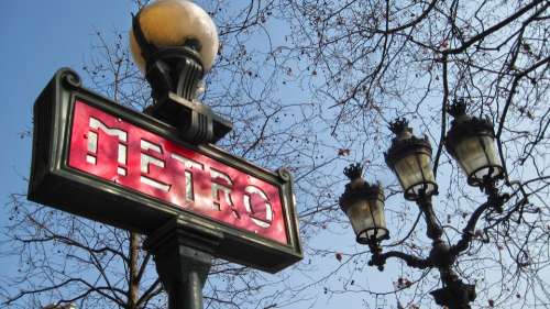 Paris Metro Sign Train Lamp Post Art Deco Subway