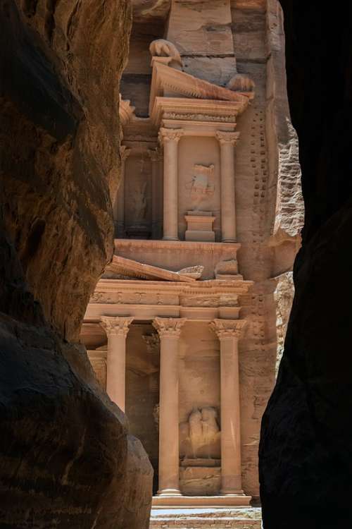 Petra Jordan Canyon Architecture Landmark Desert