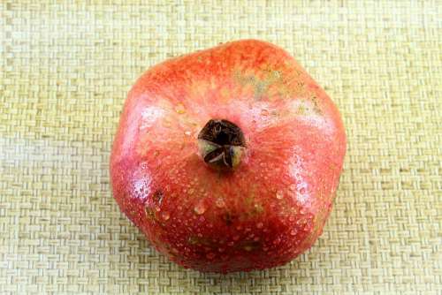 Pomegranate Food Fruit Large Ripe Red Round