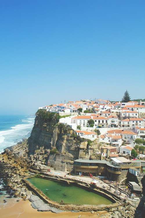 Portugal Azenhas Do Mar Sea Sintra Cliff Scenic