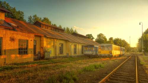Railway Station Track Trains Nostalgic