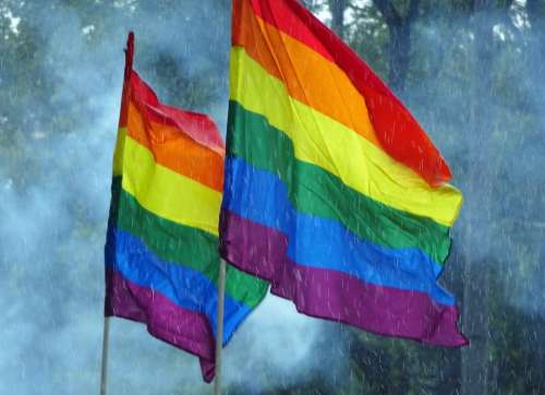 Rain Rainbow Flag Csd Lsgbti Lesbian Gay Trans