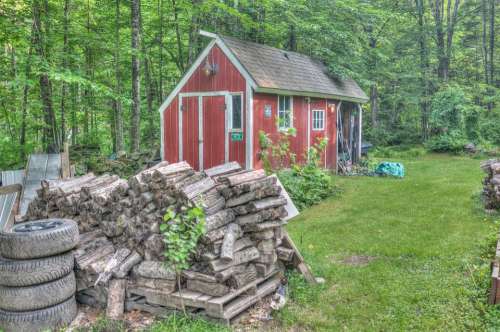 Red Shed Architecture Vermont New England Nature