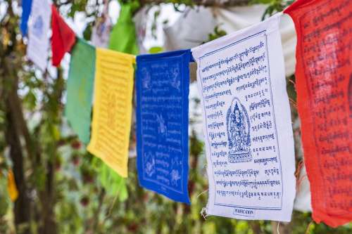 Religion Prayer Gebedsvlag Flag Nepal Buddhism