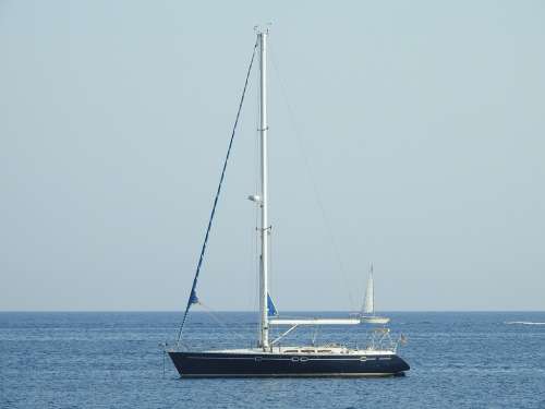 Sailboat Ibiza Anchored