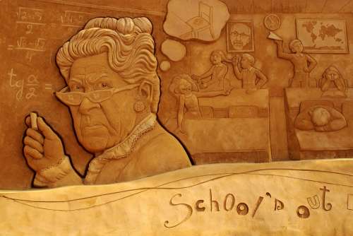 Sand Sculpture Sand Art Oostende Statue Teacher