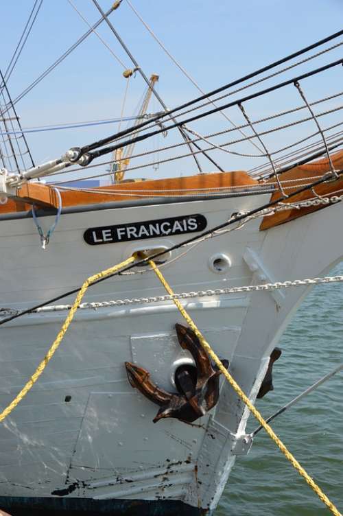 Ship Mast Boat Three-Masted Schooner Topsail Oak