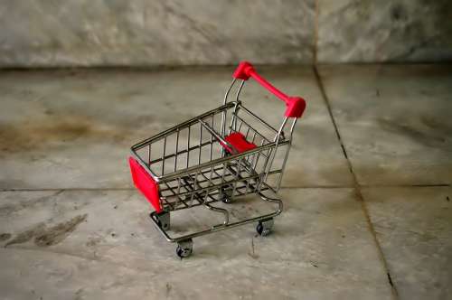 Shopping Cart Rusted Small Toy Mini Shop Cart