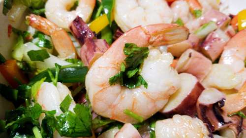 Shrimp Salad Seafood Food Healthy Meal Nutrition