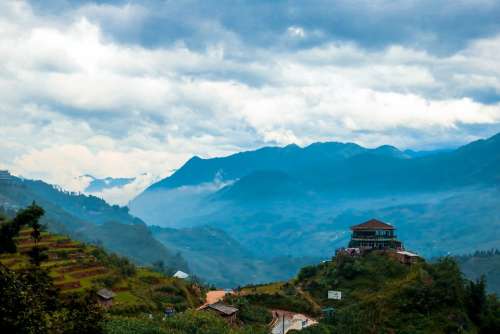 Sky Sapa Mountains Landscape Travel Vietnam