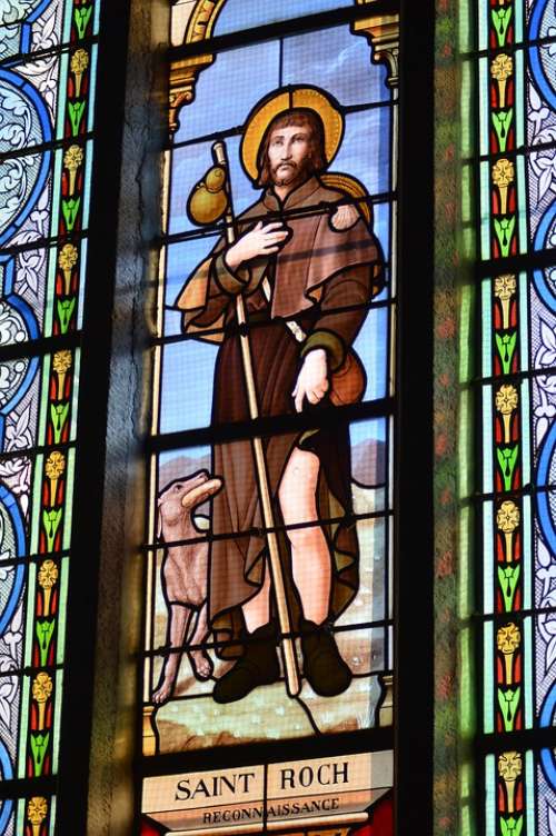 Stained Glass Colorful Window Church Faith Saint