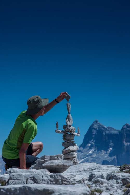 Stones Mountains Stonestacking Stack Balance Alps