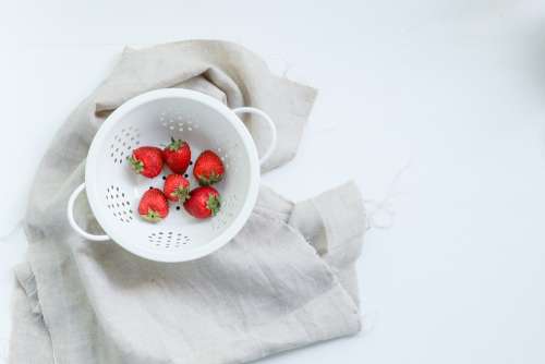 Strawberries Flat Lay Strawberry Morning Red Food
