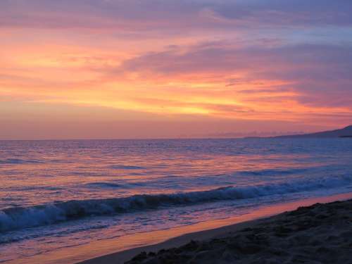 Sunset Painted Sky Sky Pacific Ocean