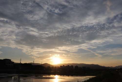 Sunset Landscape Nature Sky Mountains Outdoors