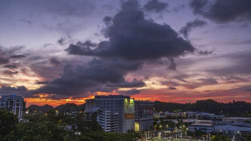Sunset Puerto Rico Urban Evening Sun