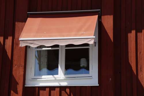 Sweden Window Awning Building Facade Village