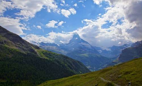 Switzerland Alpine Matterhorn Hiking Sky