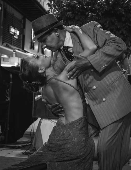 Tango Dancing Couple Argentina Black And White