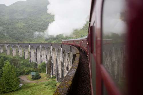 Train Scotland Jacobite Landscape Travel Scots