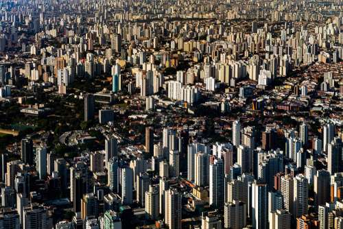 Urban Aerial City Cityscape Buildings Metropolis