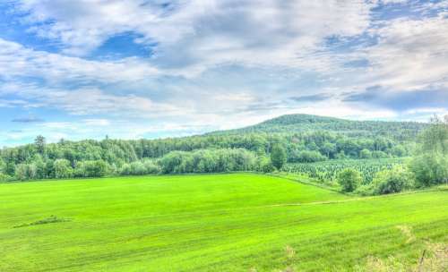 Vermont Landscape Green Mountains Clods Sky Nature