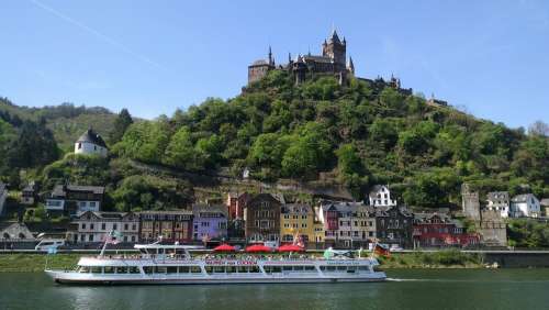 Water Landscape Waters Boat Germany Rhine Castle