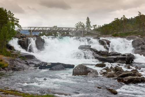 Waterfall Nature River Landscape Scenic