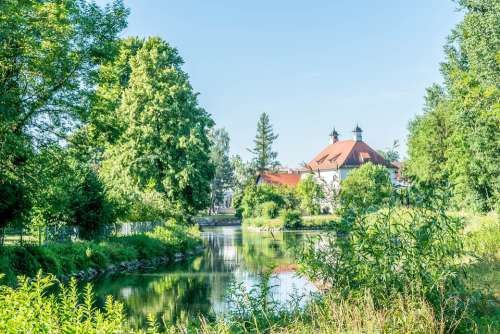 Waterworks Amper Seefeld Trees Nature Green Blue