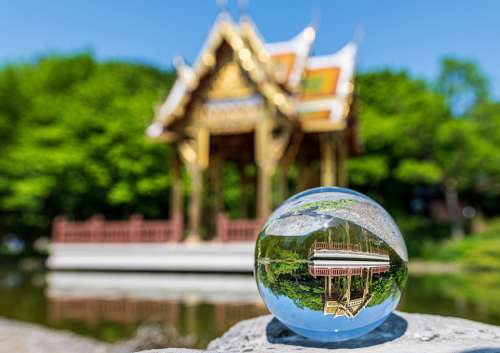Westpark Munich Lensball Glass Ball Pagoda Germany