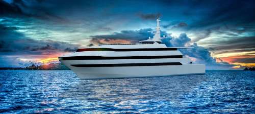 Yacht Ocean Sunset Island Wealth