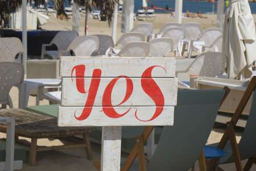 Yes Sign Beach Restaurant Relax
