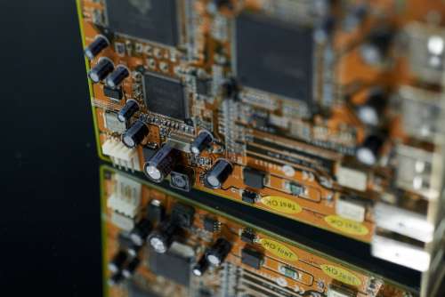 circuit card computer closeup abstract