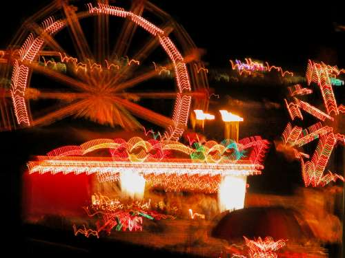 fair amusement park fairground night