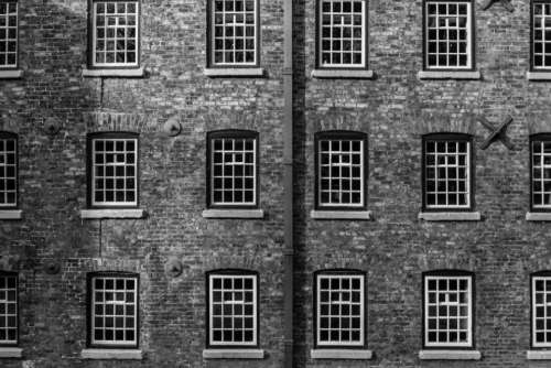 building windows symmetry monochrome glass