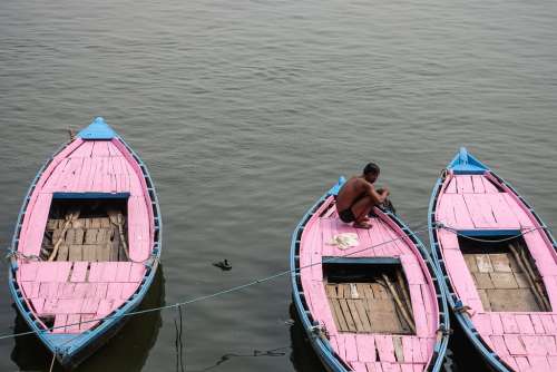 Three Pink Boats