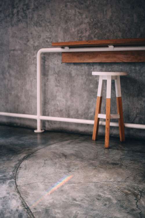 A Counter And Accompanying Stool Photo