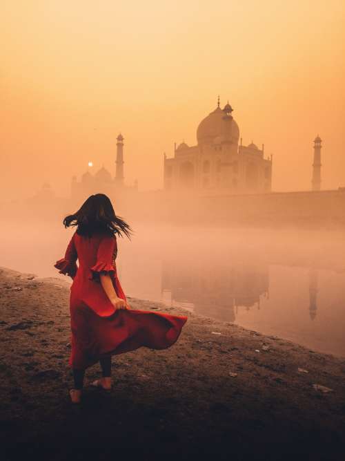 Dancing With The Taj Mahal In The Orange Mist Photo