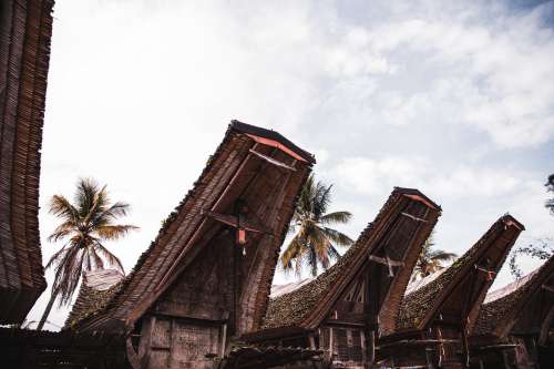 Indonesian Rooftops Below The Clouds Photo
