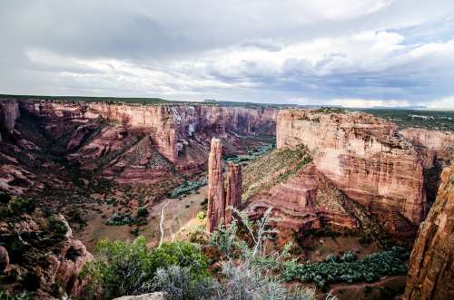 Large Redstone Canyon Under Rolling Clouds Photo