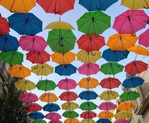 Umbrellas brine France colors coluurs