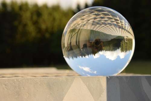 glass sphere landscape reflection mirage reflexion