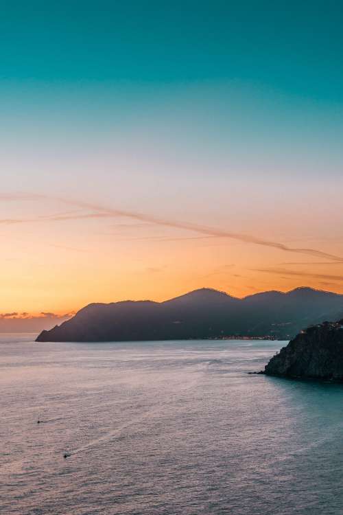 Italian Coastline in Sunset Free Photo