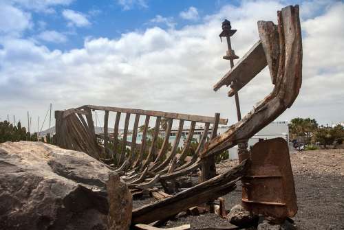 Boat Wreck Shipwreck Old Abandoned Sea Fishing